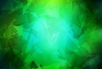 Dark Green vector template with chaotic poly shapes.
