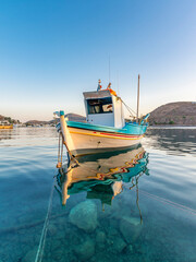 Skala Village harbour view in Patmos Island. Patmos Island is populer tourist destination in Greece.
