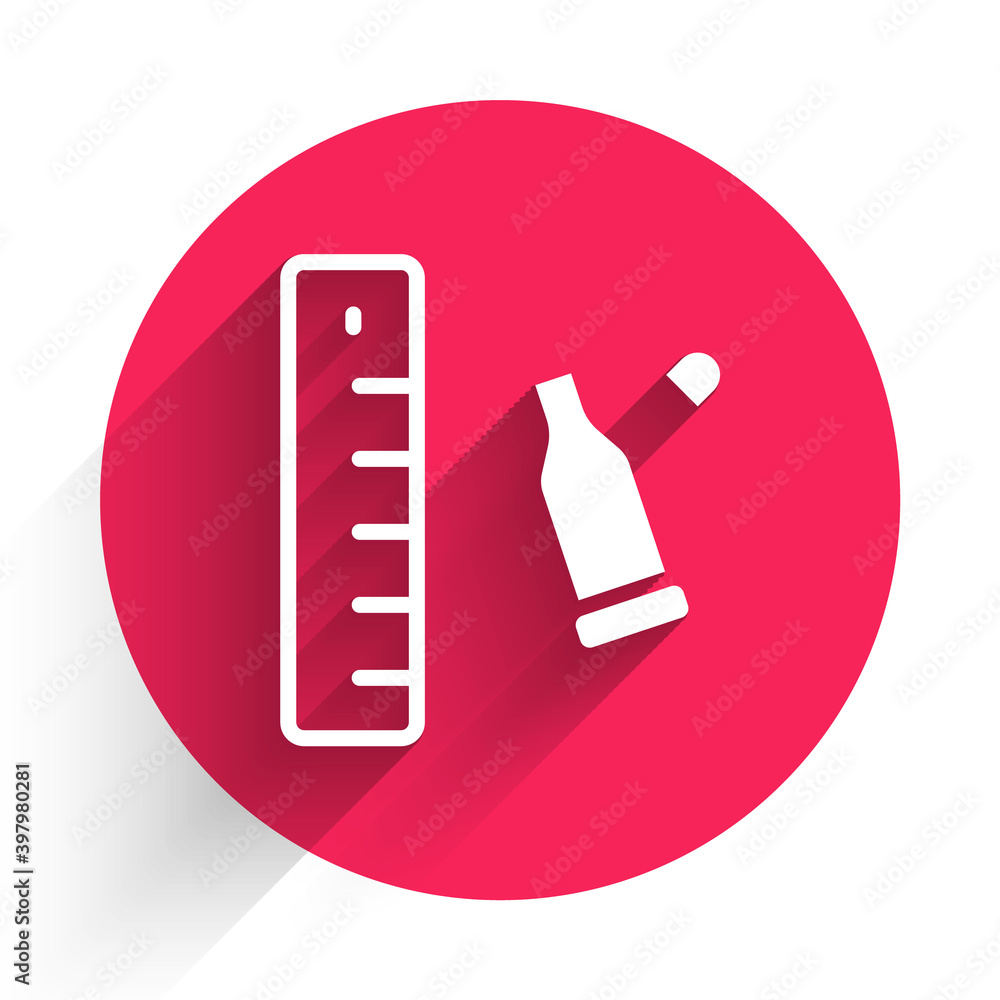Poster white bullet casing as a piece of evidence placed with forensic ruler for documentation icon isolate