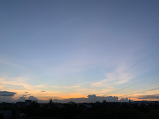 sunset over the city