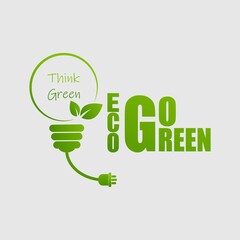 Eco go green concept. Think greeen concept. Eco friendly. Vector illustration EPS10.