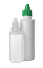 Contact lenses solutions isolated on white background