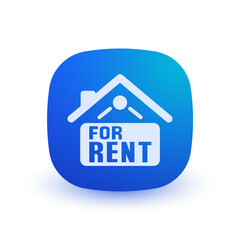 Home for Rent Sign - Button