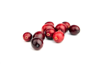 Cranberries isolated on white background