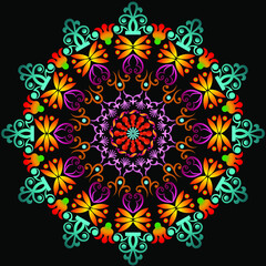 Fototapeta na wymiar Ethnic mandala with colorful ornament.