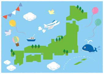 ゆるい日本地図 A4