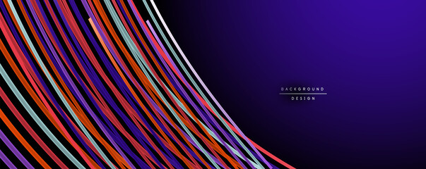 Abstract colorful lines vector background. Internet, big data and technology connections concept, abstract template