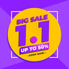 Big Sale 12.12 Shopping Day Sale Banner Background With Purple Colour.