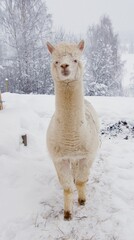 Alpaca Lama winterAlpaca Llama in winter in the North of Scandinavia