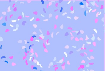 Light Pink, Blue vector background with abstract forms.