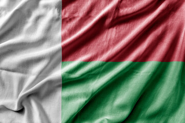 Waving detailed national country flag of Madagascar