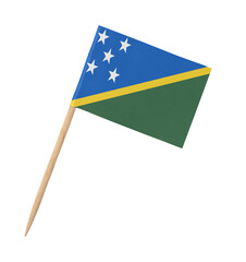 Small paper flag of Solomon Islands on wooden stick