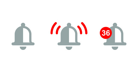 Notification bell vector icon for website