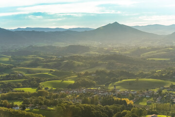 Aerial view of the village of Ainhoa