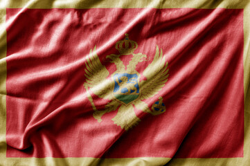 Waving detailed national country flag of Montenegro