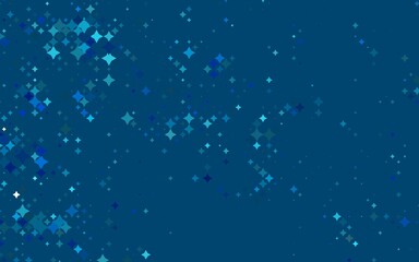 Fototapeta premium Light BLUE vector cover with small and big stars.