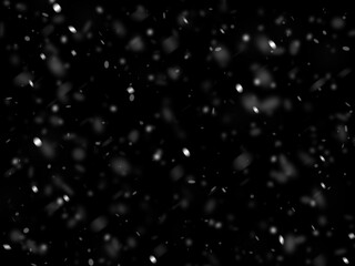 falling snow on a black background. Vector graphics