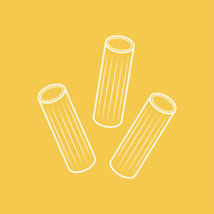 Pasta noodles pattern wallpaper. pasta noodles on white background. 