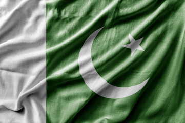 Waving detailed national country flag of Pakistan