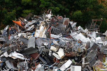 A pile of metal rubbish waiting to be processed
