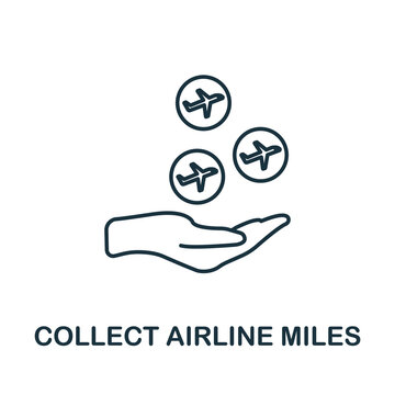 Collect Airline Miles Icon. Line Style Element From Loyalty Program Collection. Thin Collect Airline Miles Icon For Templates, Infographics And More