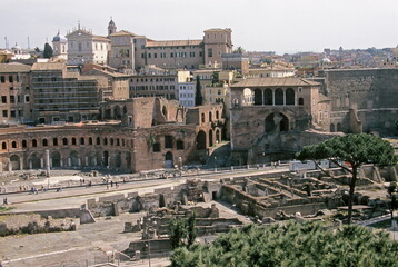 Naklejka na ściany i meble View of the Roman Forum ruin in Rome, Italy