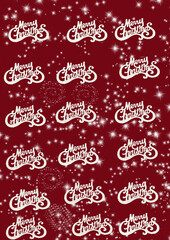 Merry Christmas Words with White Pattern
