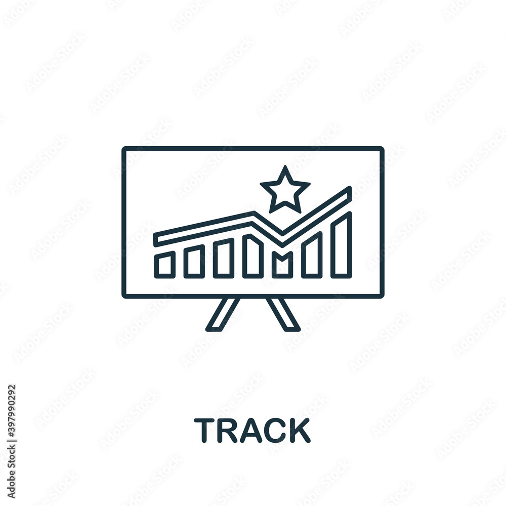 Aufkleber track icon. line style element from loyalty program collection. thin track icon for templates, infog