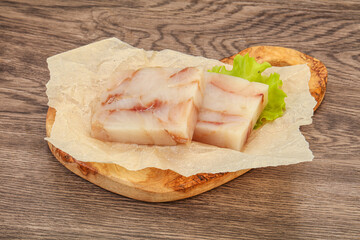 Raw pollock fish fillet for cooking