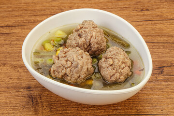 Soup with vegetables and meat balls