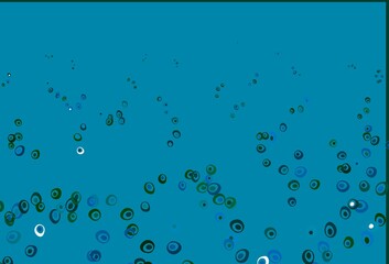 Light Blue, Green vector background with bubbles.