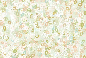 Light Green, Red vector background with bubbles.