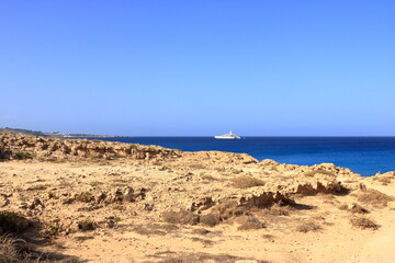Fototapeta na wymiar Cape Greco and blue lagoon near agia napa in Cyprus