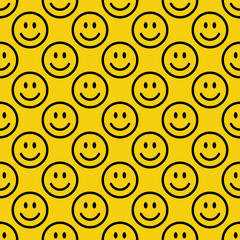 Smile icon pattern. Happy and sad faces. Vector abstract background