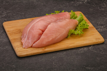 Raw turkey breast for cooking