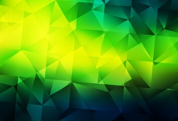Fototapeta premium Dark Green, Yellow vector abstract polygonal template.