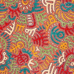 Embroidered seamless pattern. Ethnic and tribal motives. Bohemian style ornament. Vector illustration.