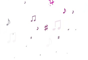 Light Pink vector template with musical symbols.