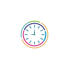 business clock logo template vector