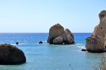 Aphrodite's rock and beach in Cyprus, called Petra tou Romiou