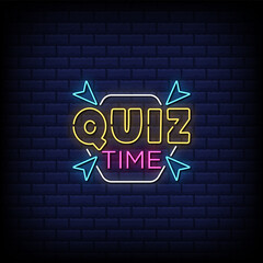 Quiz time neon sign style text