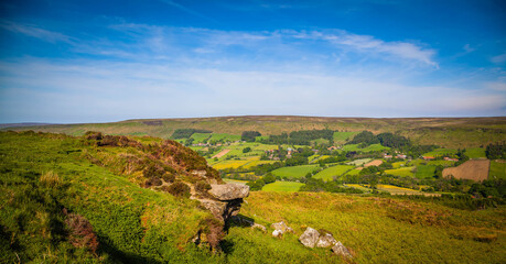 Fototapeta na wymiar Valley view in North York Moors National Park, Yorkshire, United Kingdom