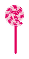 Christmas spiral shape lollypop isolated on white background