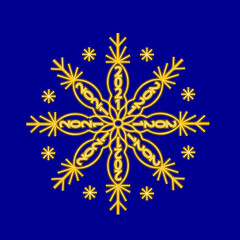 Snowflake with an inscription 2021. Neon icon.