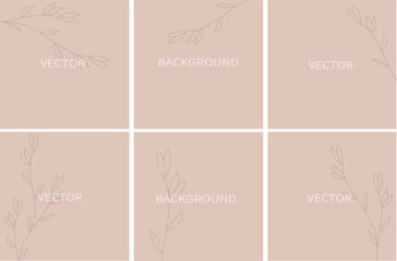 Fototapeta premium Set of vector abstract background with copy space for text. Design for social media, insta story, card, feed post. square flyer banner