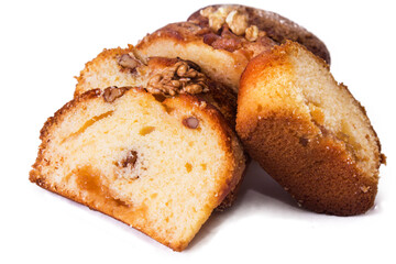 walnut cake and jam isolated