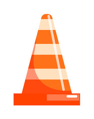Traffic cone safety road sign isolated on white background