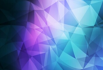 Fototapeta premium Dark Pink, Blue vector polygon abstract background.