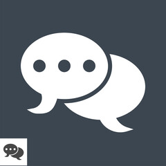 Speech Bubble Flat Vector Icon. Flat icon isolated on the black background. Editable EPS file. Vector illustration.