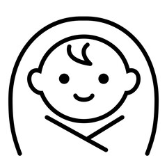 赤ちゃんのシンプルなアイコン/白黒